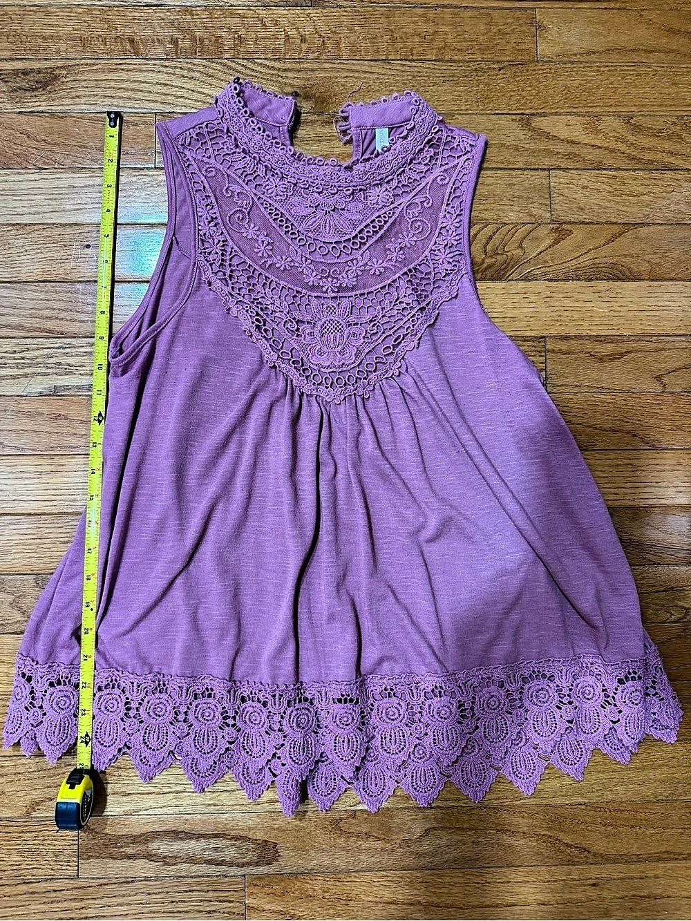 Purple Lace Tunic Top
